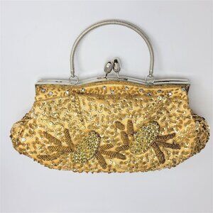 Gold Glitter Evening Clutch Purse